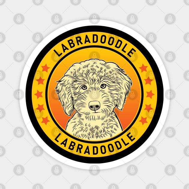 Labradoodle Dog Portrait Magnet by millersye
